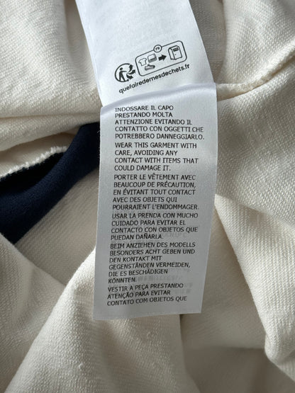 Gucci White GG Monogram Striped Terry Cloth Longsleeve Polo Shirt
