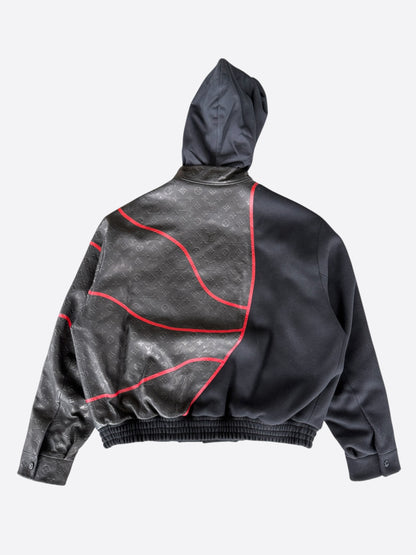 Louis Vuitton NBA Black & Red Leather Monogram Jacket