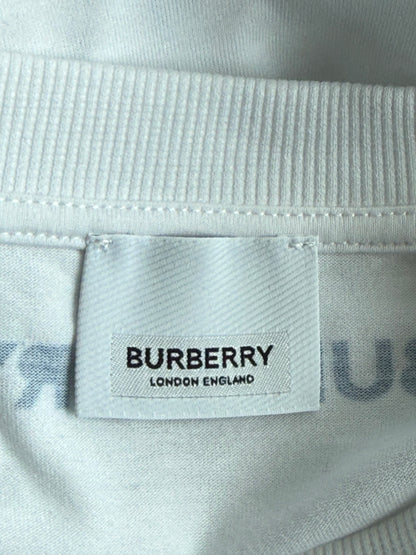 Burberry White & Blue Graffiti Graphic T-Shirt