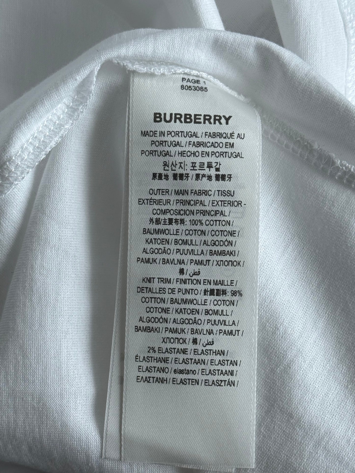 Burberry White & Blue Graffiti Graphic T-Shirt