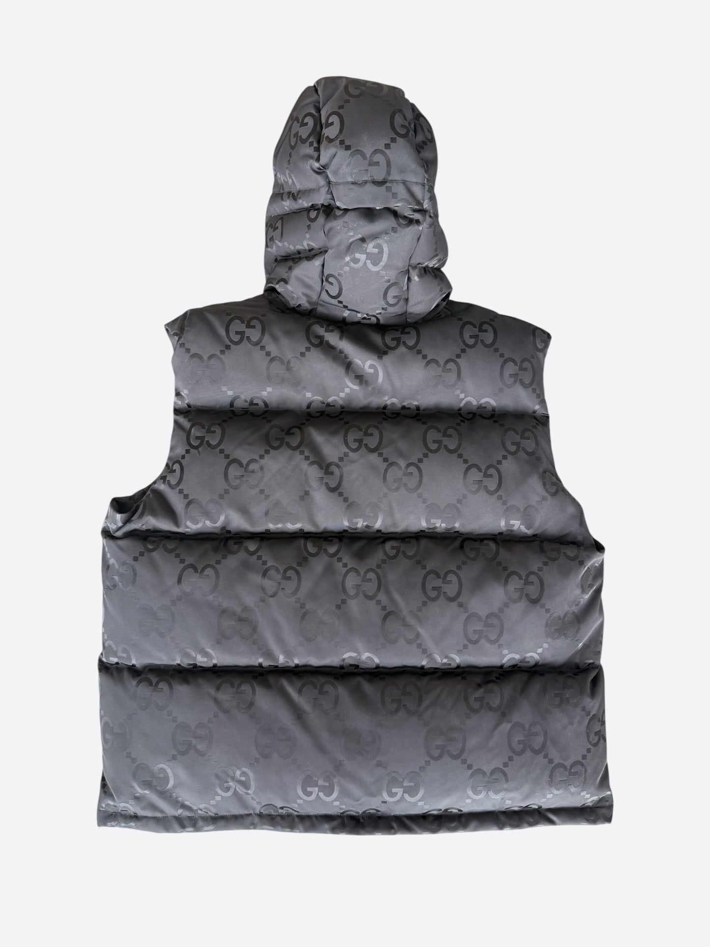 Gucci Black GG Monogram Puffer Vest