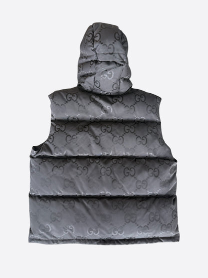 Gucci Black GG Monogram Puffer Vest