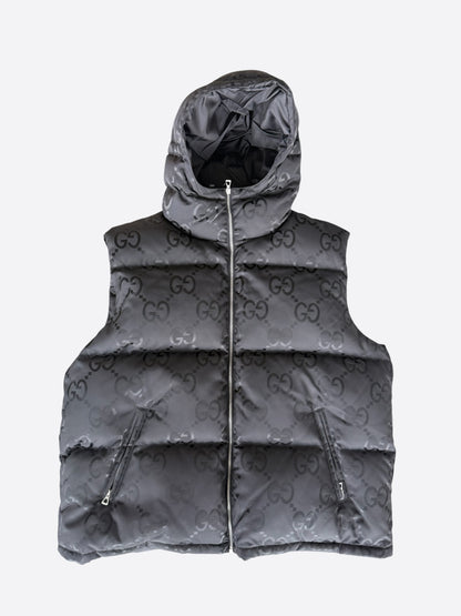 Gucci Black GG Monogram Puffer Vest