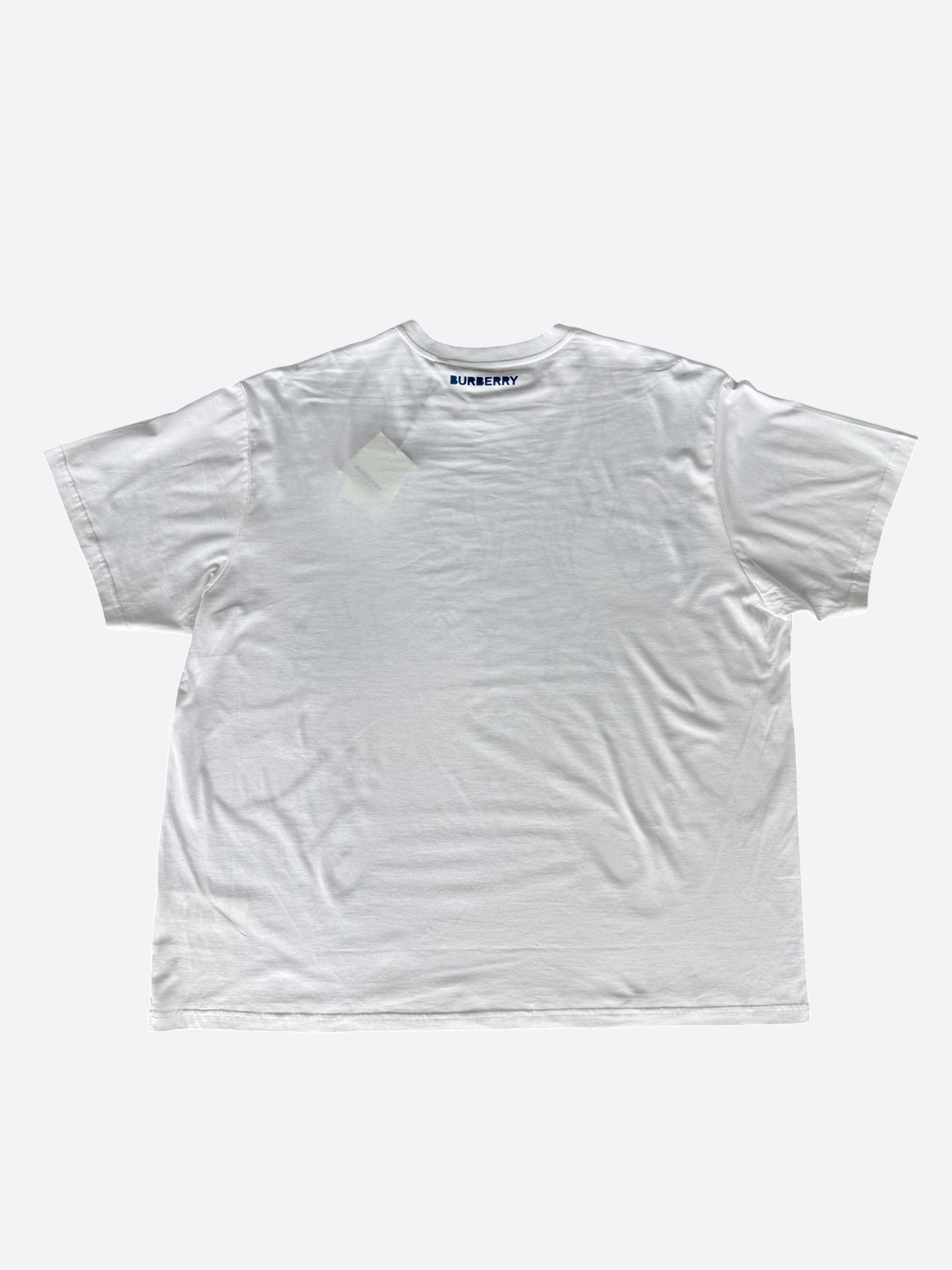 Burberry White & Blue Graffiti Graphic T-Shirt