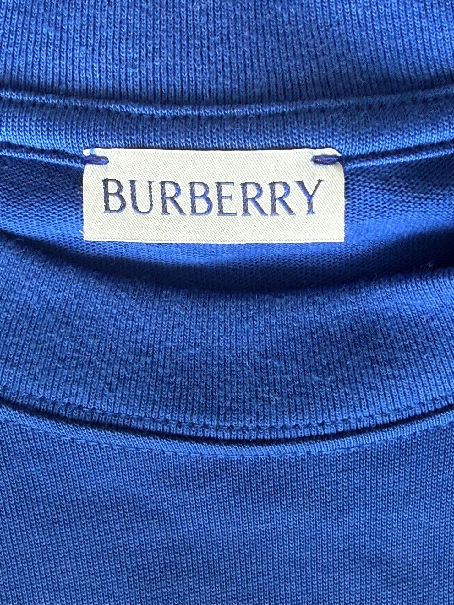 Burberry Blue & White Equestrian Knight Graphic T-Shirt