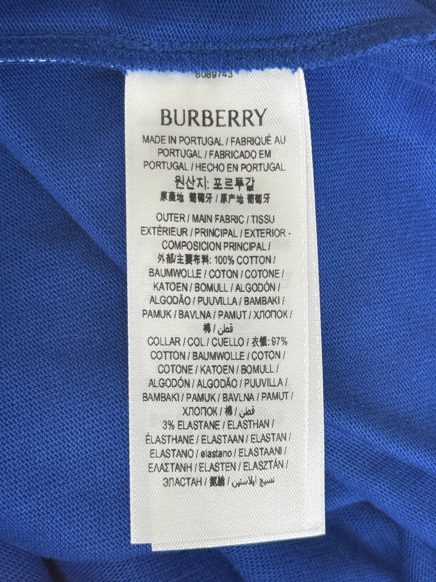 Burberry Blue & White Equestrian Knight Graphic T-Shirt