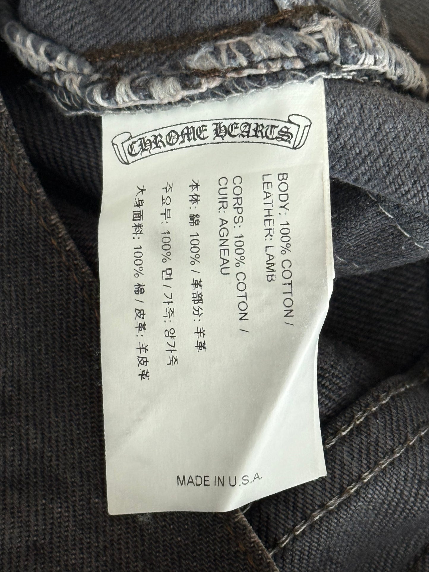 Chrome Hearts Levi's Grey & Black Cross Patch Jeans