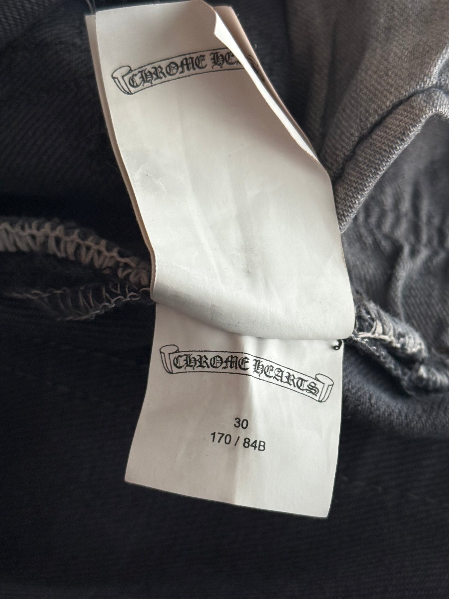 Chrome Hearts Levi's Grey & Black Cross Patch Jeans