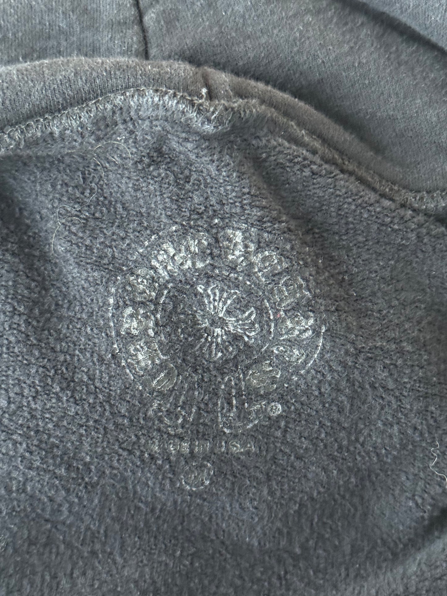 Chrome Hearts Black & White Script Logo Zip Up Hoodie