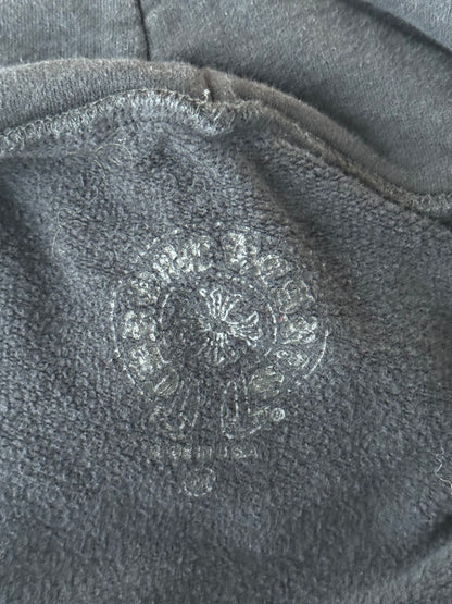 Chrome Hearts Black & White Script Logo Zip Up Hoodie