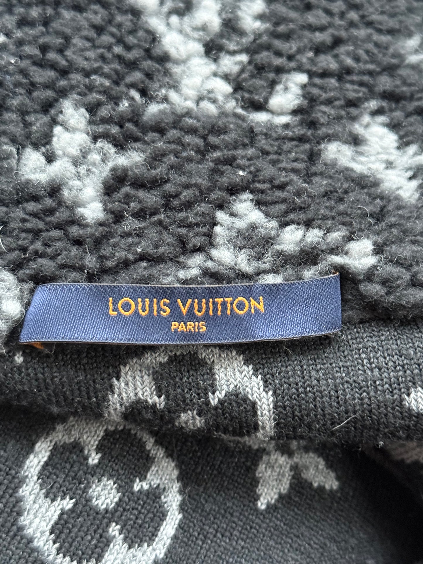 Louis Vuitton Black Monogram Fleece Zip Up Jacket
