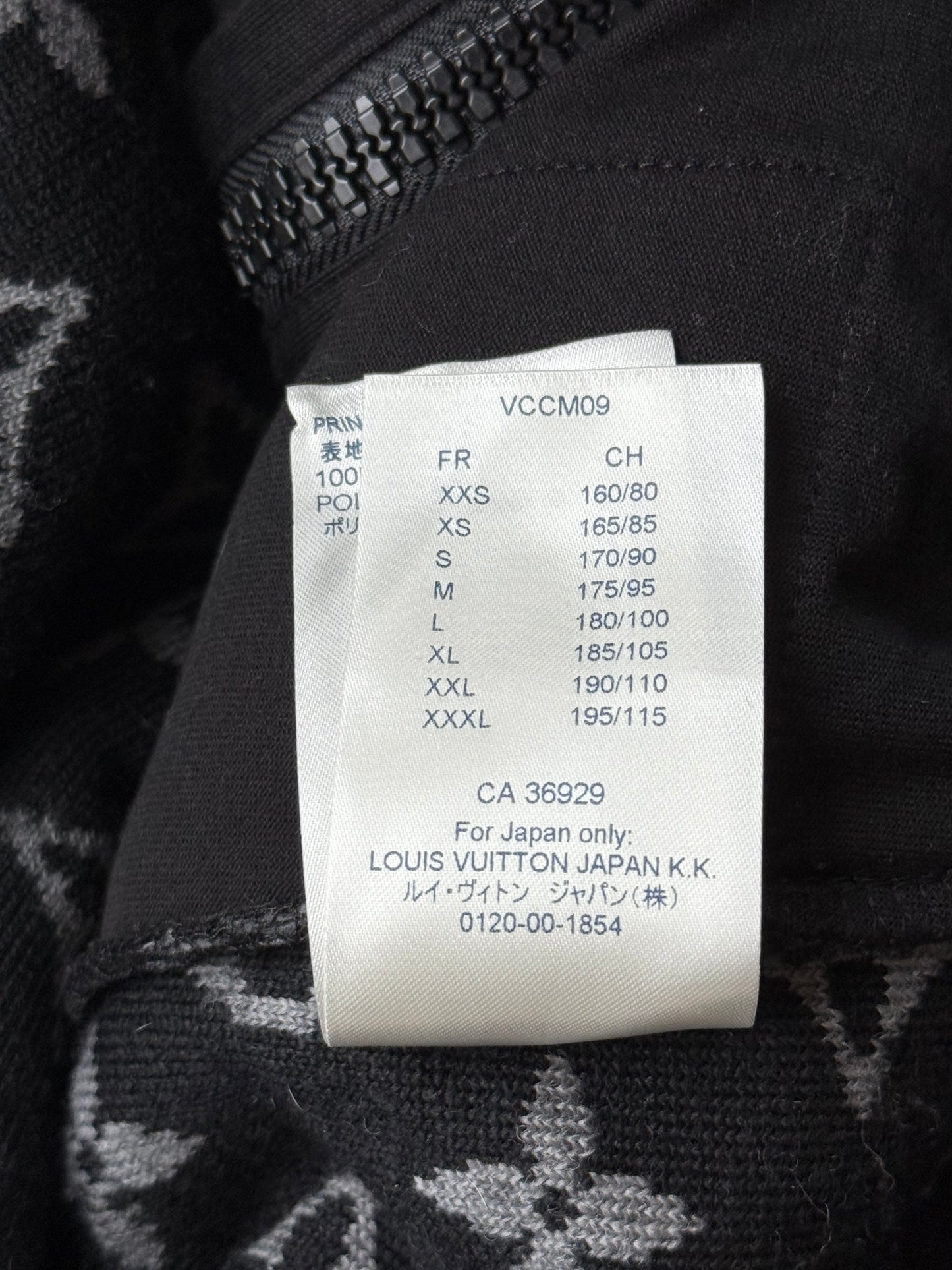 Louis Vuitton Black Monogram Fleece Zip Up Jacket