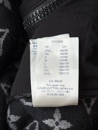 Louis Vuitton Black Monogram Fleece Zip Up Jacket