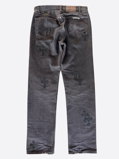 Chrome Hearts Levi's Grey & Black Cross Patch Jeans