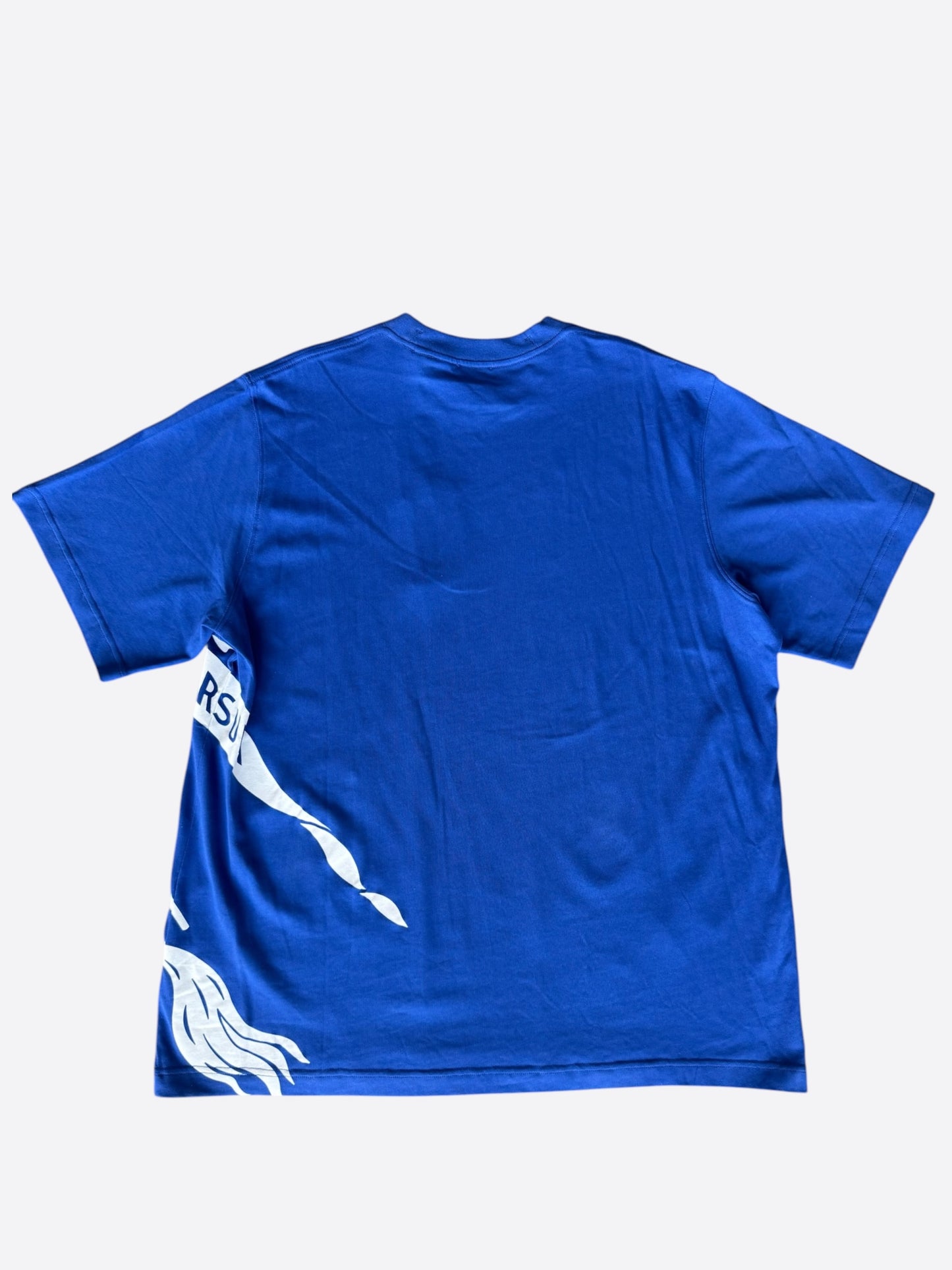 Burberry Blue & White Equestrian Knight Graphic T-Shirt
