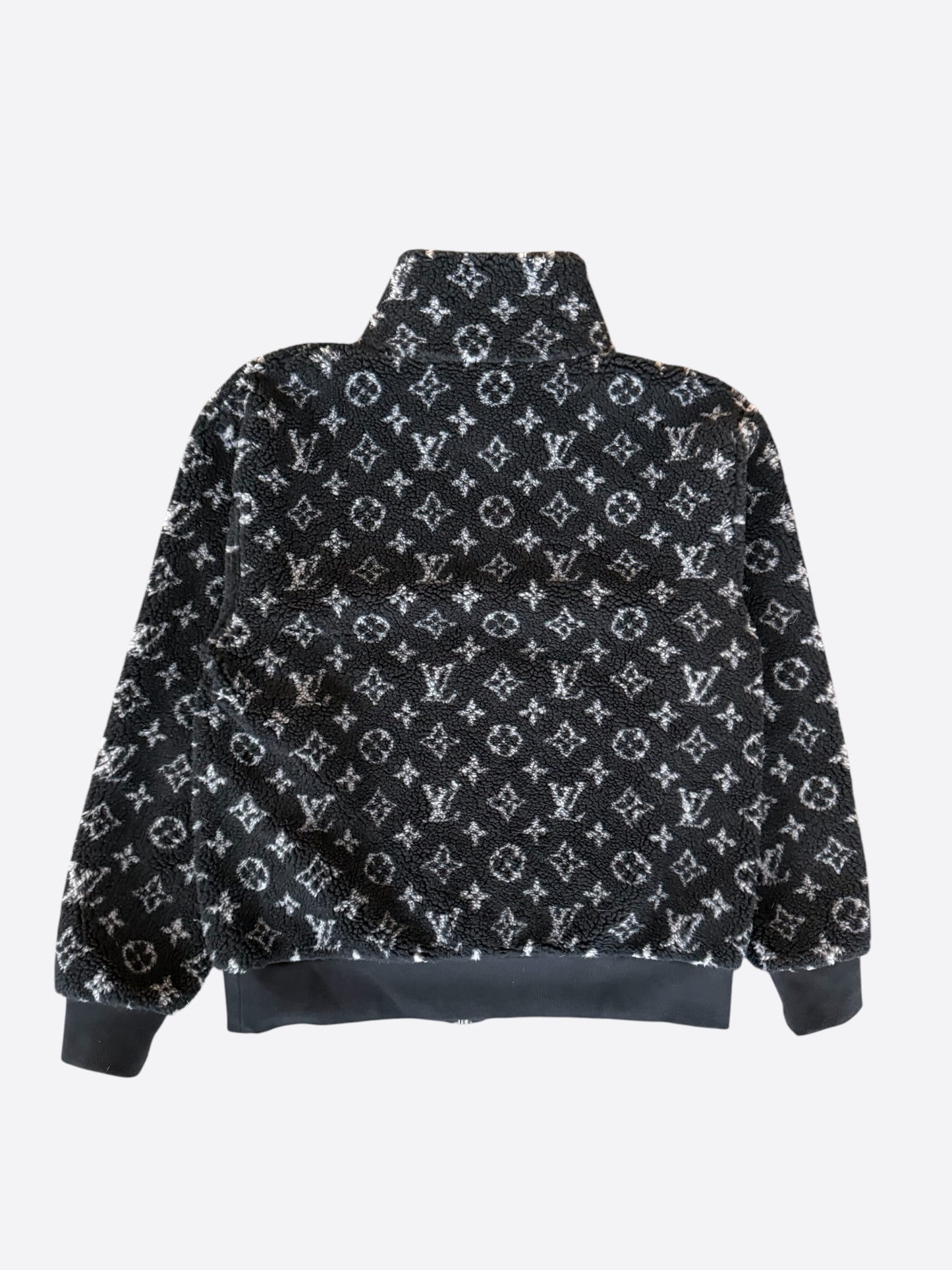 Louis Vuitton Black Monogram Fleece Zip Up Jacket