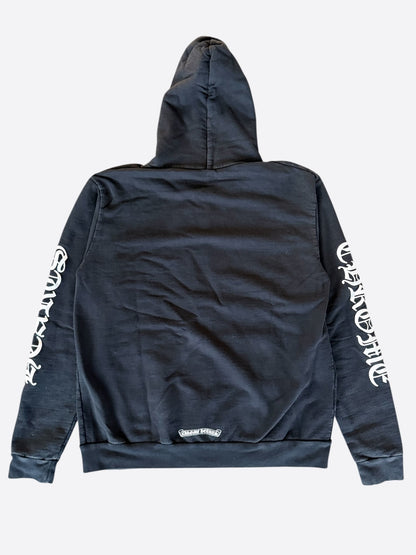 Chrome Hearts Black & White Script Logo Zip Up Hoodie