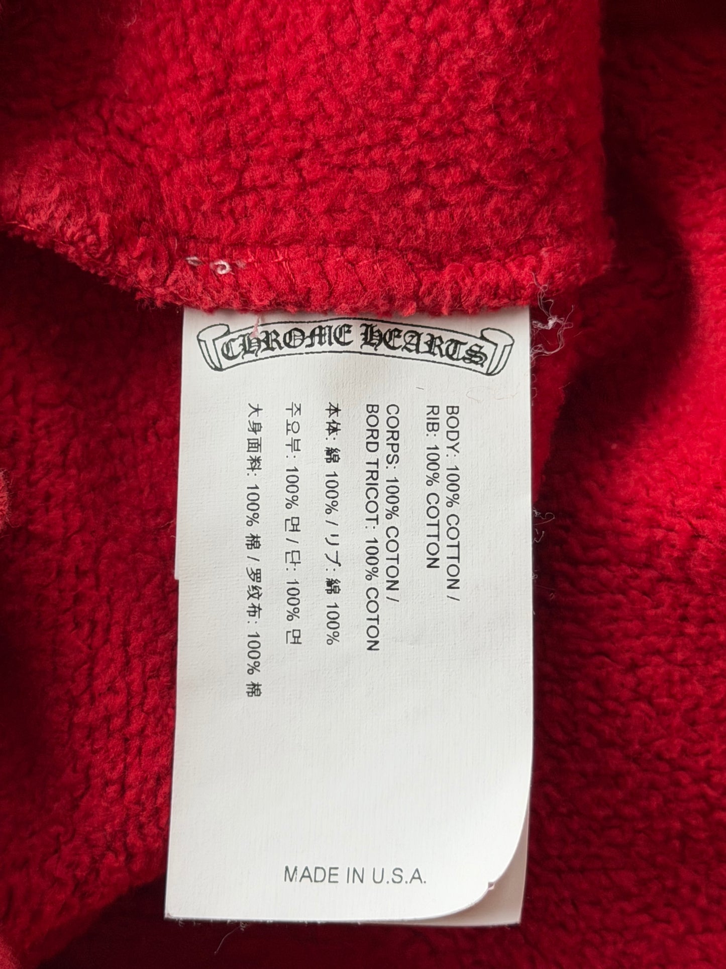 Chrome Hearts Red & White Triple Cross Embroidered Hoodie