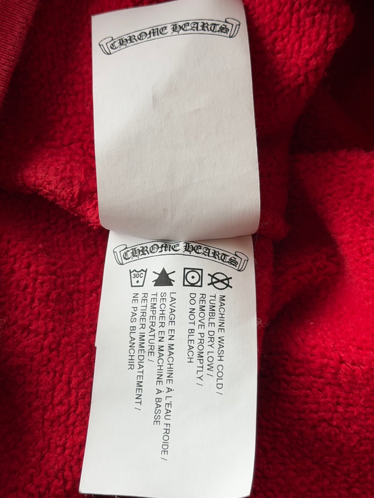 Chrome Hearts Red & White Triple Cross Embroidered Hoodie