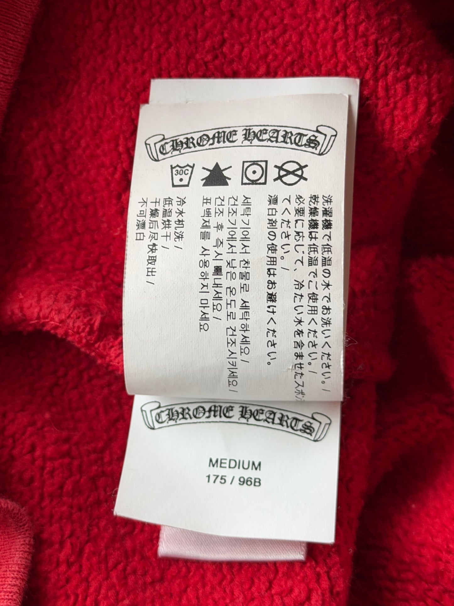 Chrome Hearts Red & White Triple Cross Embroidered Hoodie