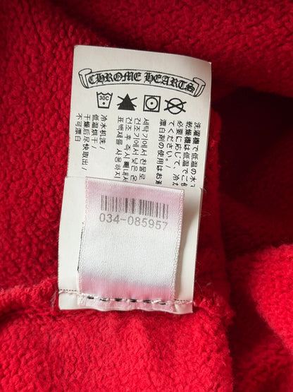 Chrome Hearts Red & White Triple Cross Embroidered Hoodie