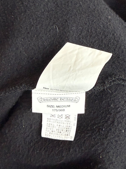 Chrome Hearts Black Leather Triple Cross Patch Zip Up Hoodie