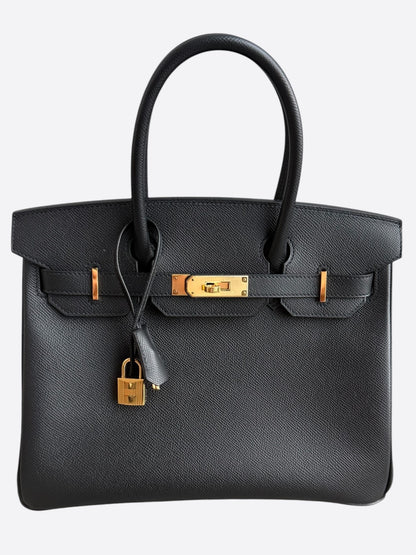 Hermes Black Epsom & Gold Hardware Birkin 30