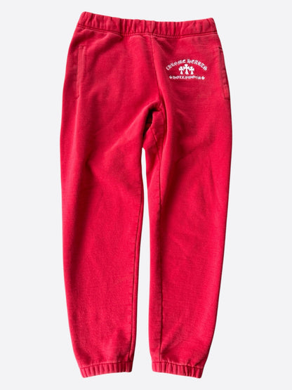 Chrome Hearts Red & White Triple Cross Embroidered Sweatpants
