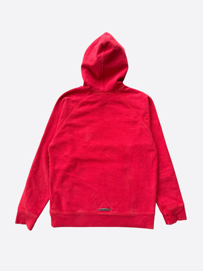 Chrome Hearts Red & White Triple Cross Embroidered Hoodie