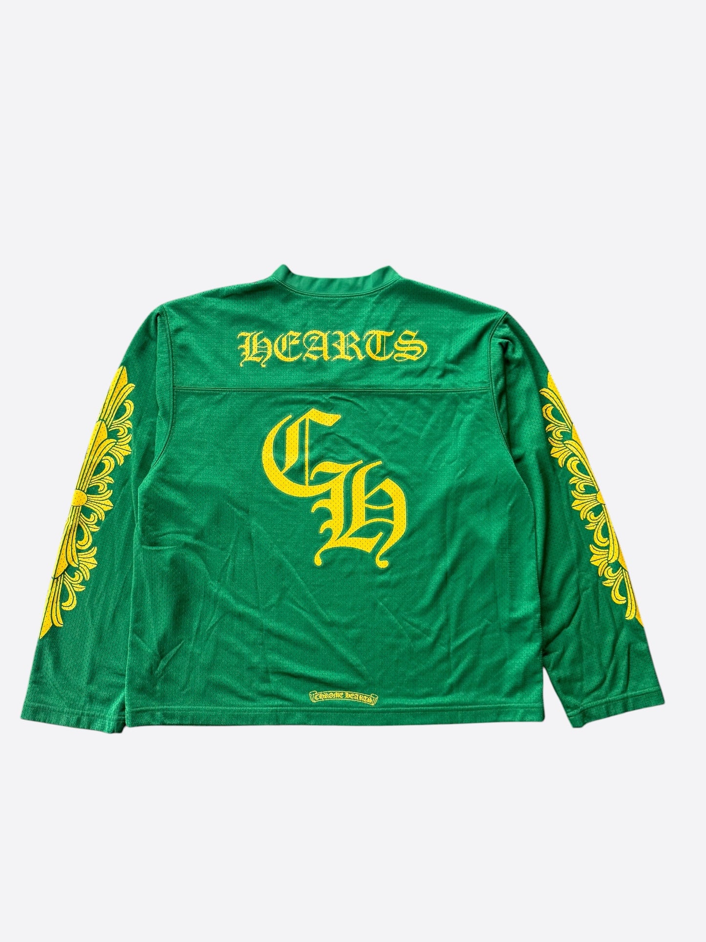 Chrome Hearts Green & Yellow Floral Nylon Mesh Longsleeve Jersey