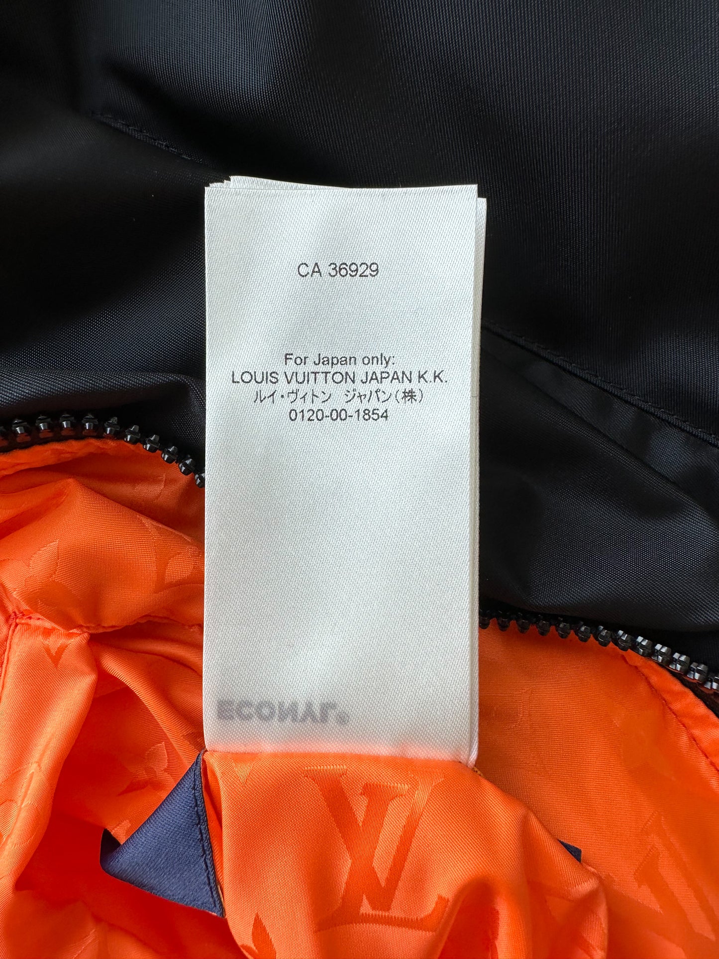 Louis Vuitton Orange 'LVSE Monogram' Quilted Bomber Jacket