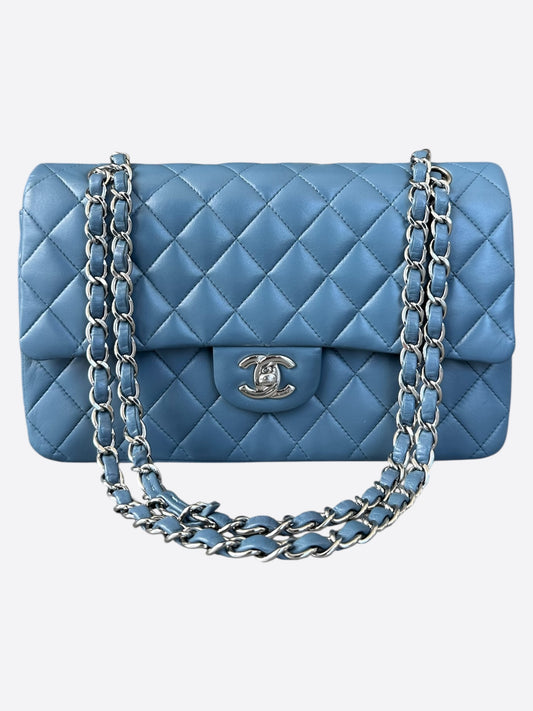 Chanel Blue Lambskin Quilted Medium Flap Bag