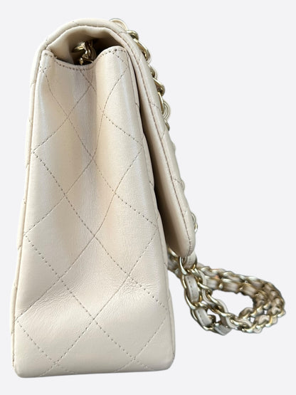 Chanel Beige Quilted Lambskin Jumbo Flap Bag