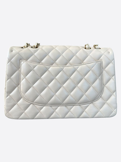 Chanel Beige Quilted Lambskin Jumbo Flap Bag