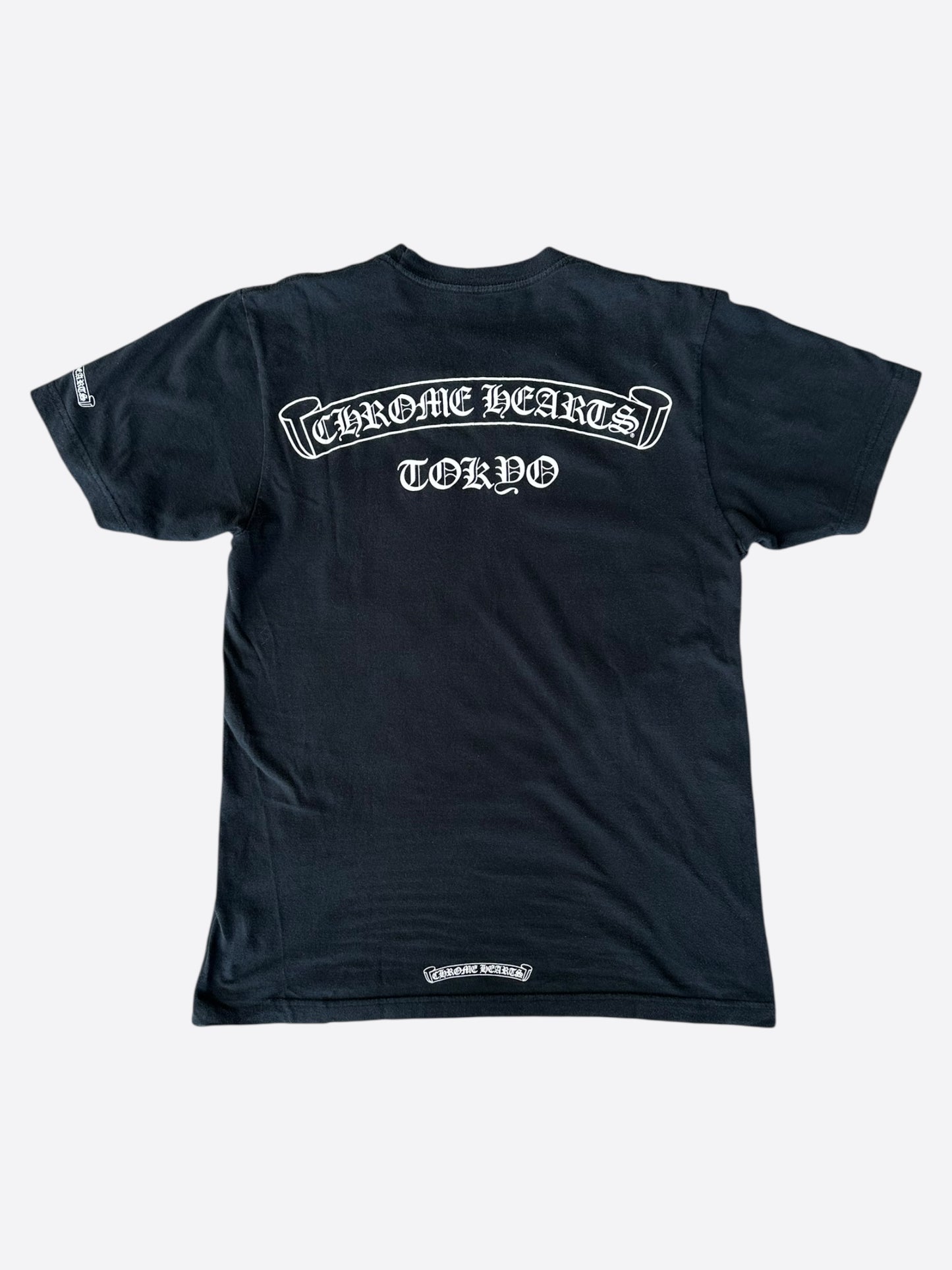 Chrome Hearts Black & White Tokyo Exclusive Scroll Logo T-Shirt