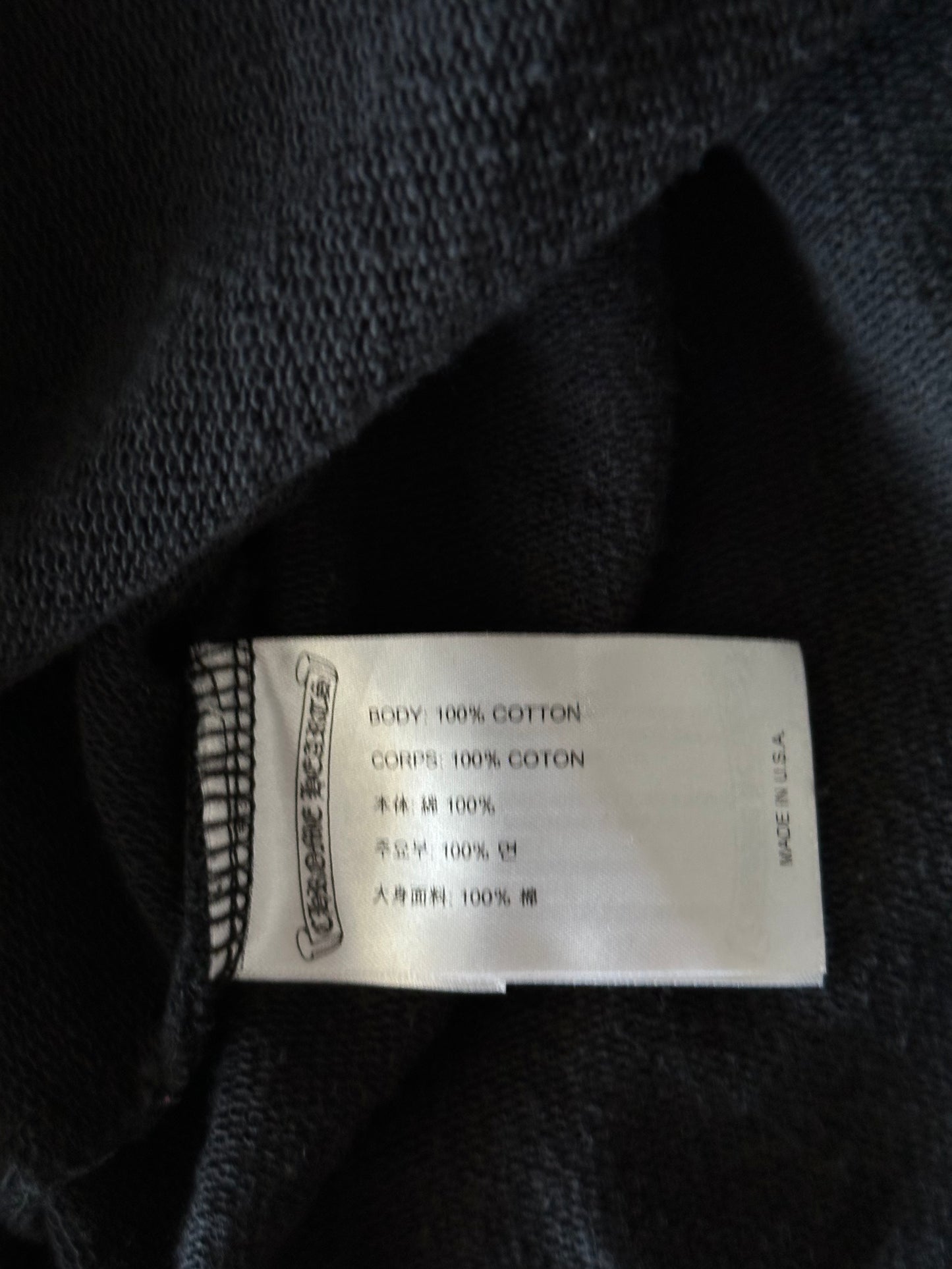 Chrome Hearts Black & White Horseshoe Logo Cross Jacquard Hoodie
