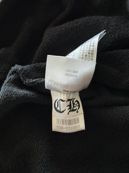 Chrome Hearts Black & White Horseshoe Logo Cross Jacquard Hoodie