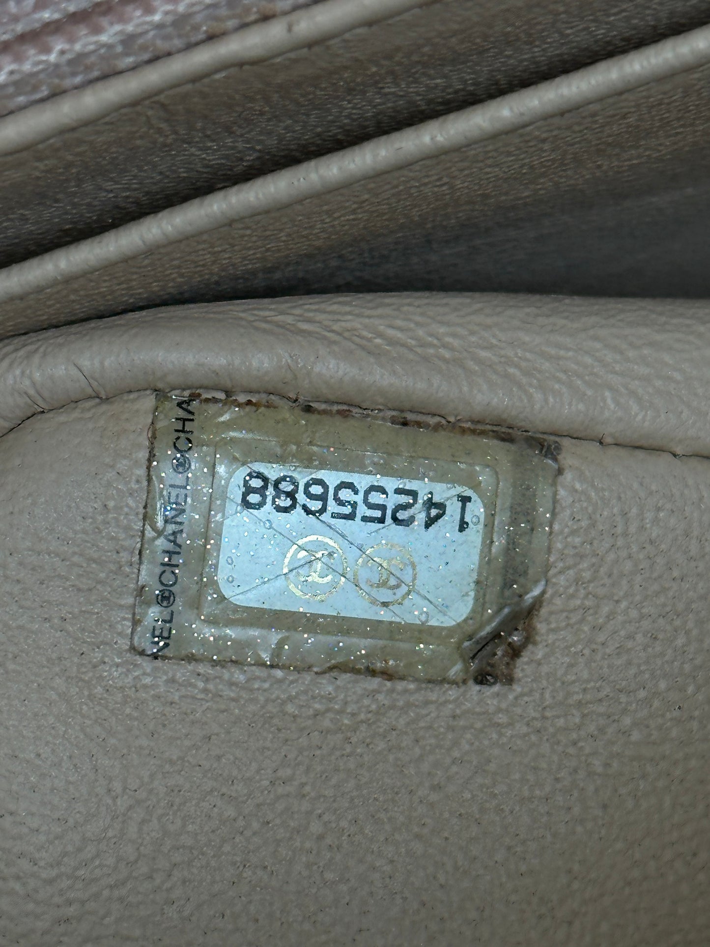 Chanel Beige Quilted Lambskin Jumbo Flap Bag