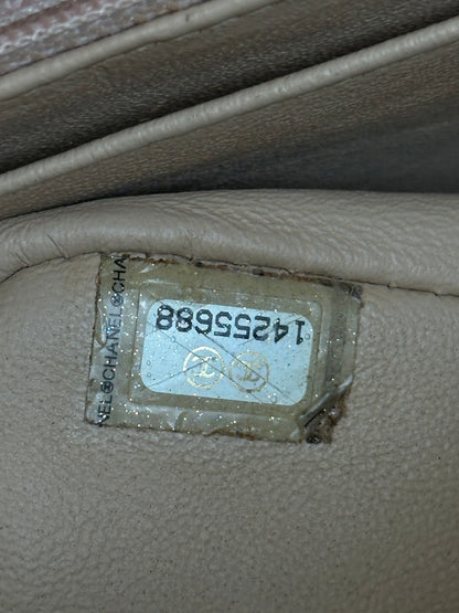 Chanel Beige Quilted Lambskin Jumbo Flap Bag