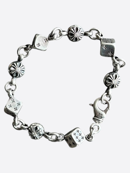 Chrome Hearts Silver & Diamond Dice Bracelet