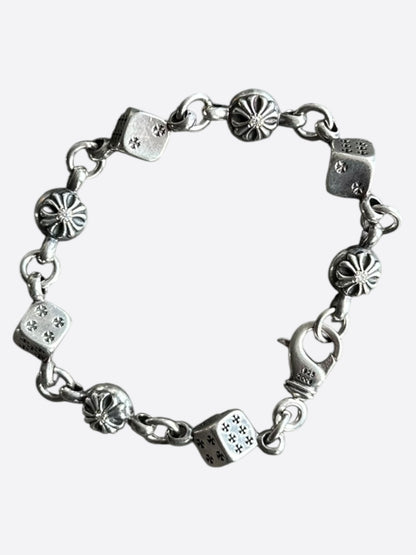 Chrome Hearts Silver & Diamond Dice Bracelet