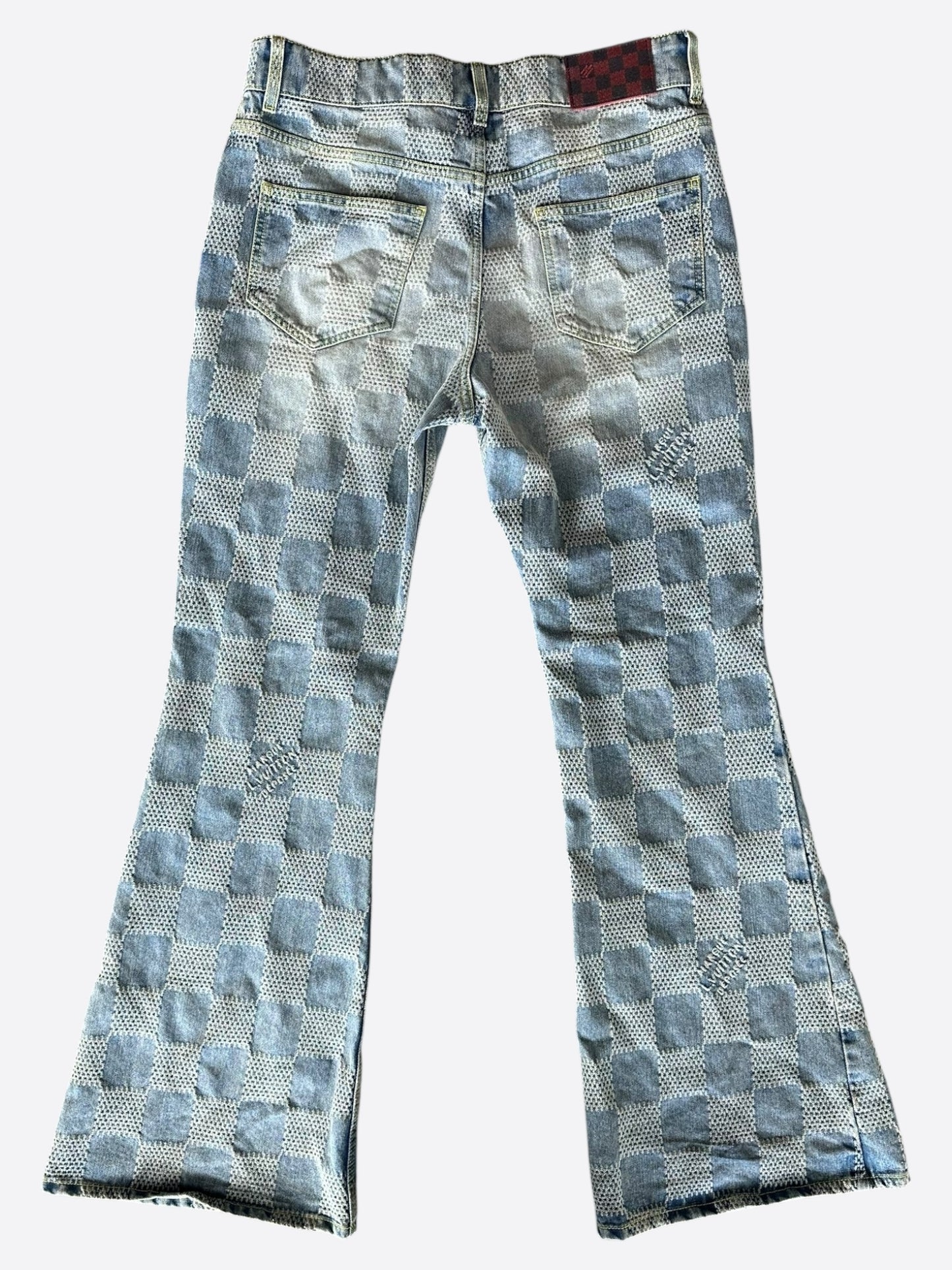 Louis Vuitton Blue Damier Flared Denim Jeans