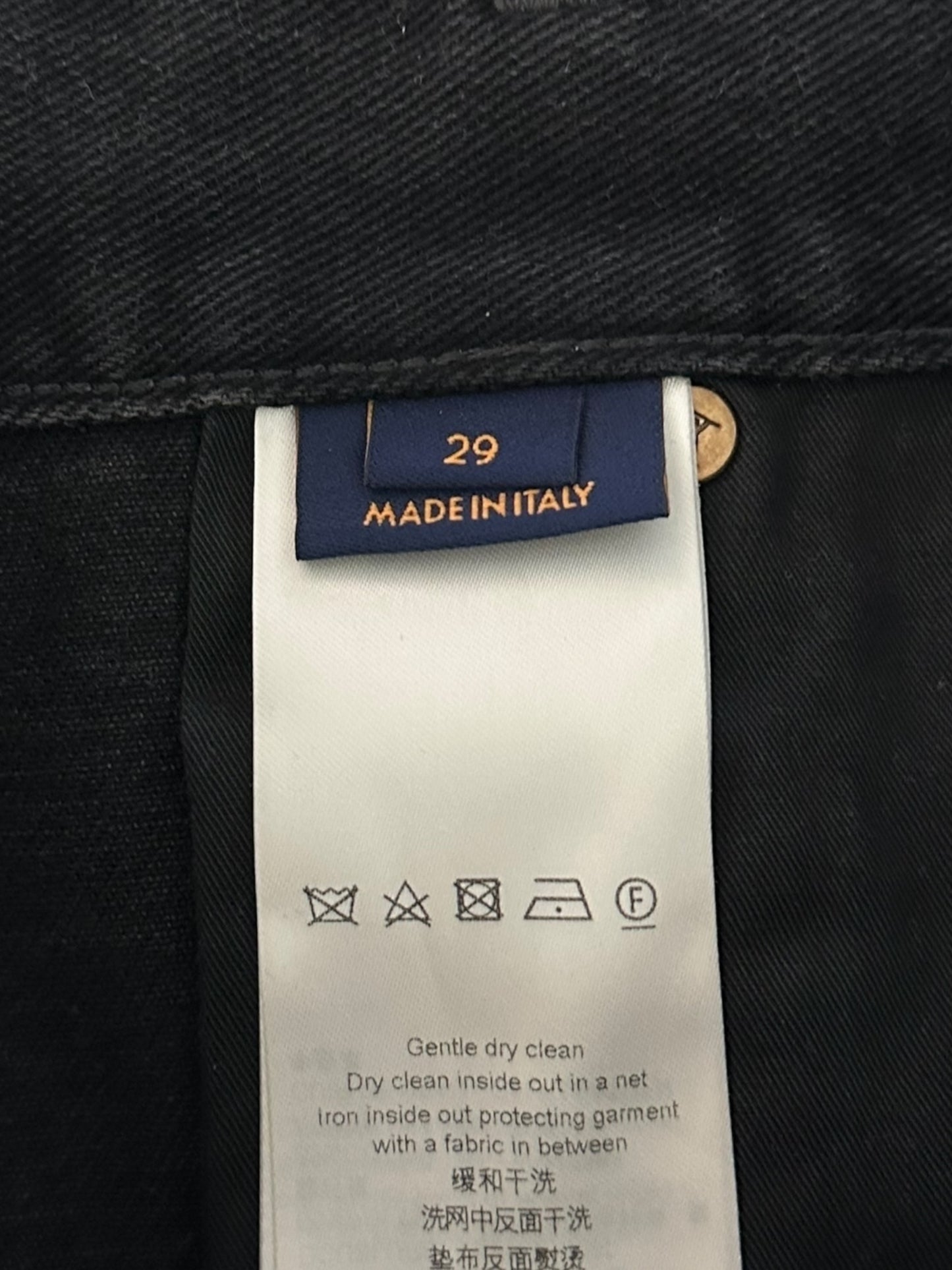 Louis Vuitton Washed Black Monogram Carpenter Shorts