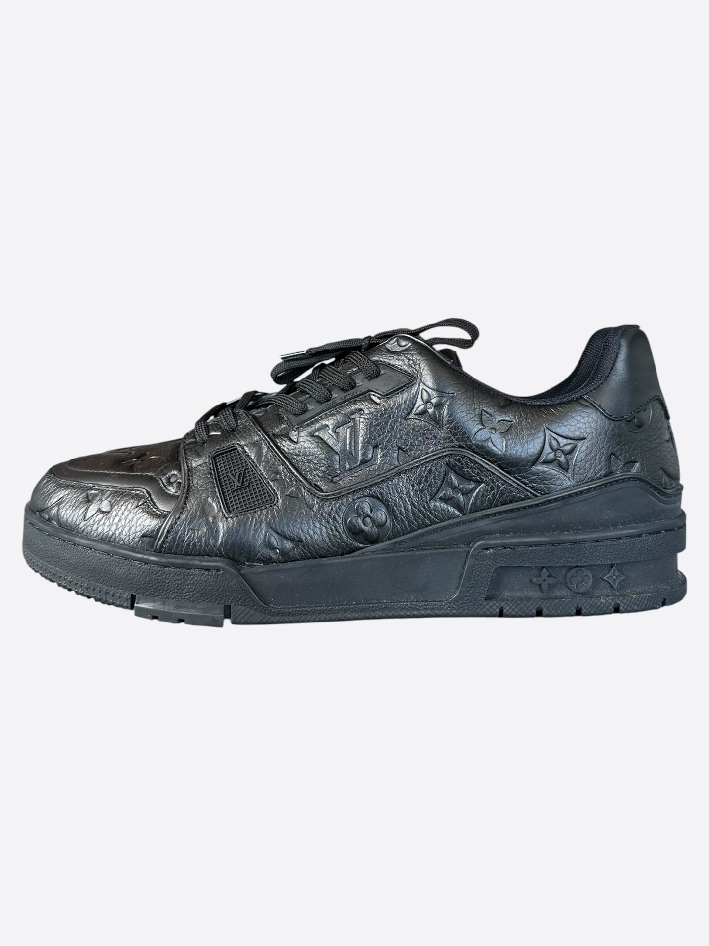 Louis Vuitton Black Monogram Embossed Trainers