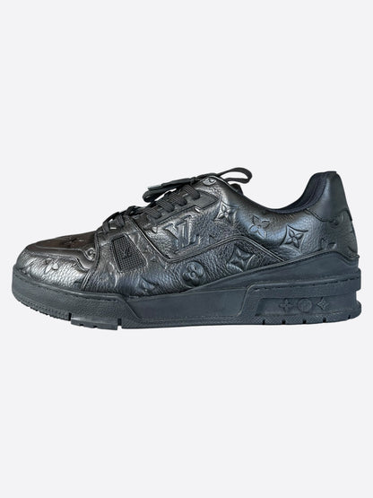 Louis Vuitton Black Monogram Embossed Trainers