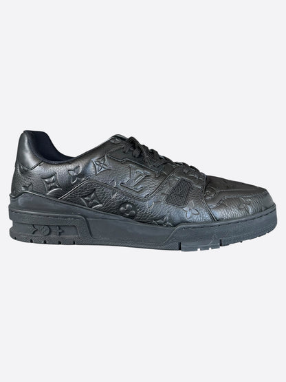 Louis Vuitton Black Monogram Embossed Trainers