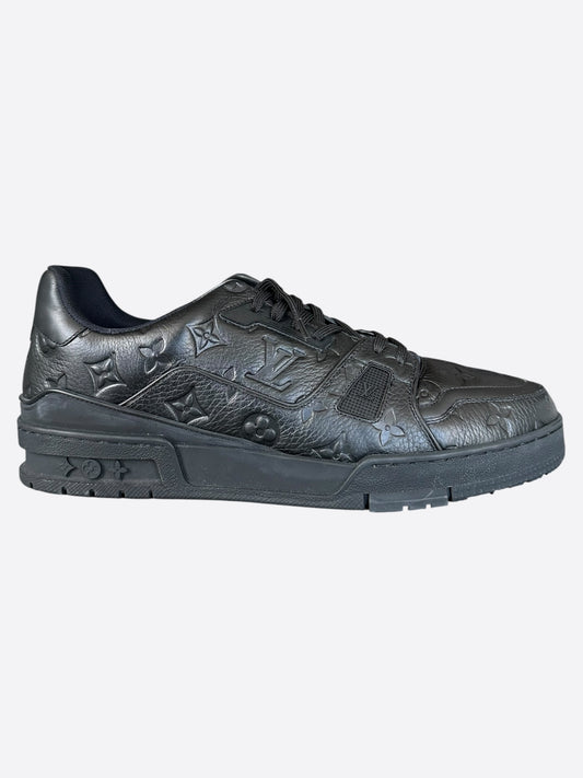 Louis Vuitton Black Monogram Embossed Trainers