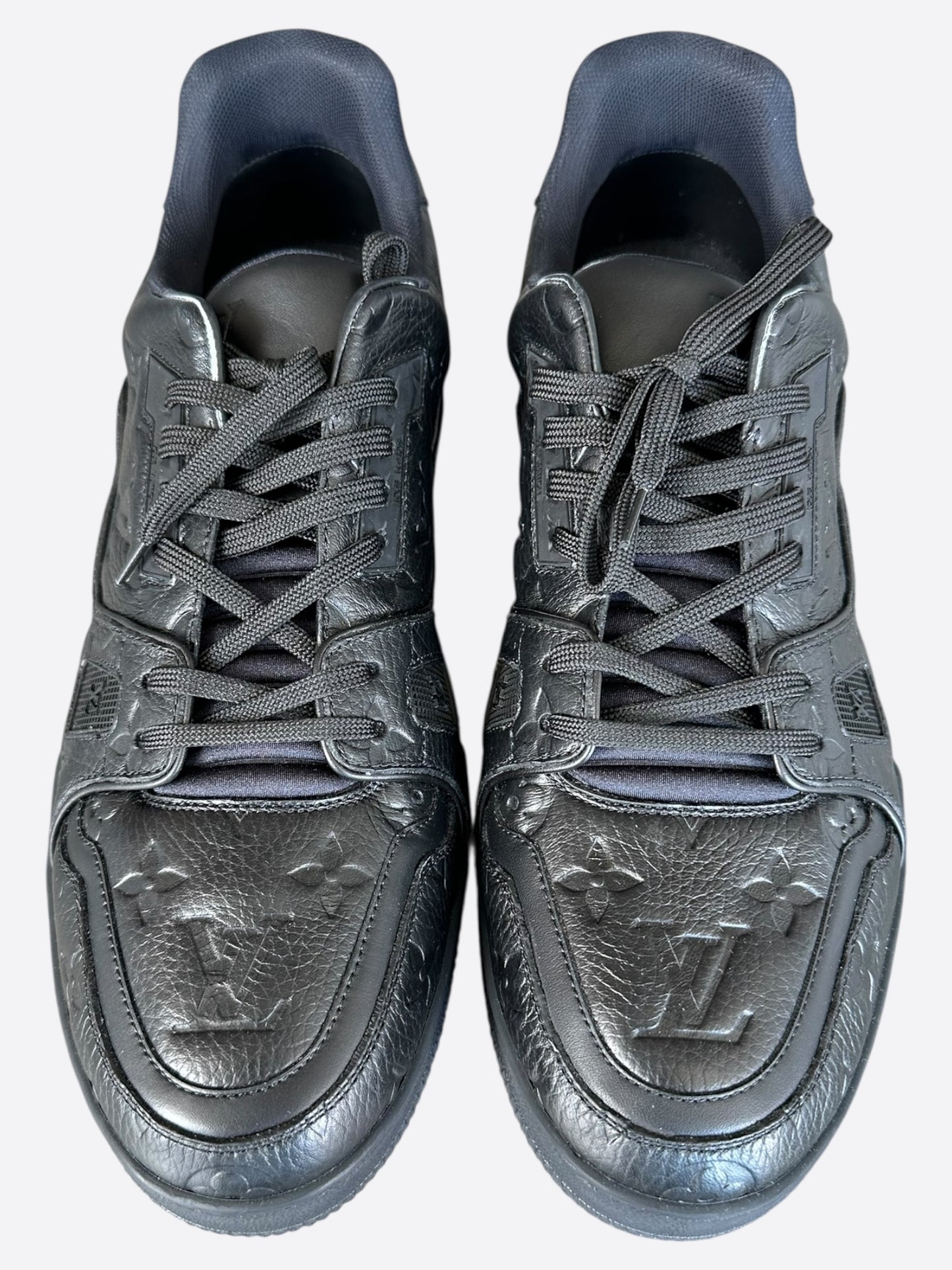 Louis Vuitton Black Monogram Embossed Trainers