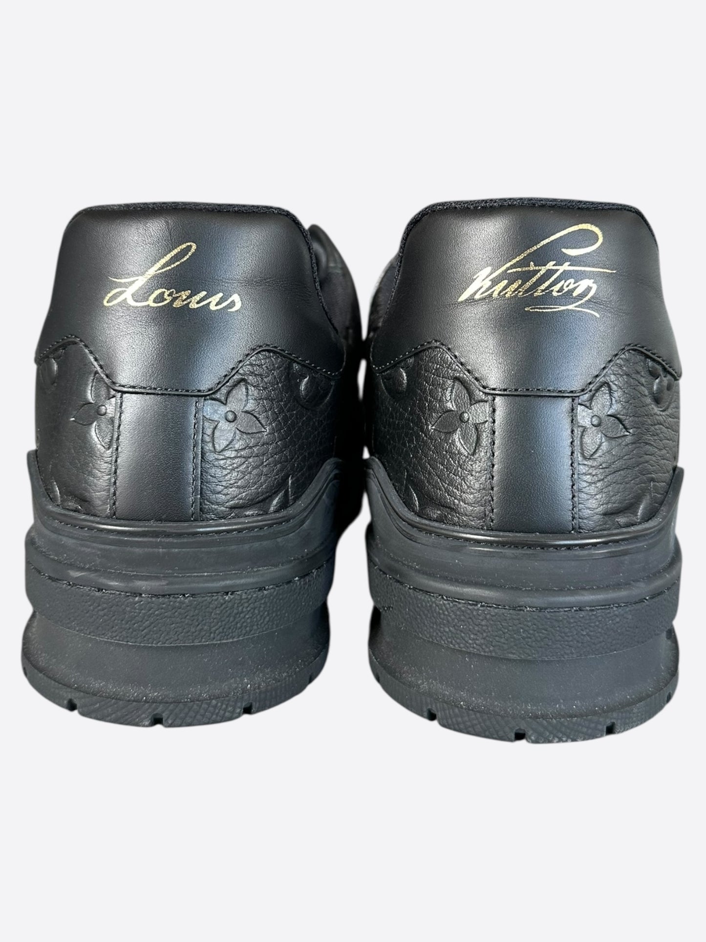 Louis Vuitton Black Monogram Embossed Trainers