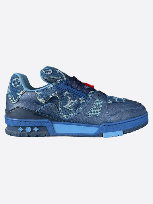 Louis Vuitton Nigo Blue Denim Monogram Trainers